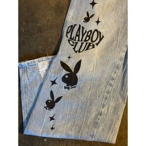 PacSun x Playboy Jeans Size 24 Women’s Light Wash Graphic Bunny Logo Y2K Denim